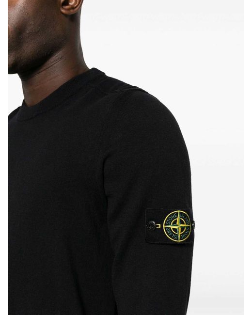 Stone Island Black T-shirt With Patch for men