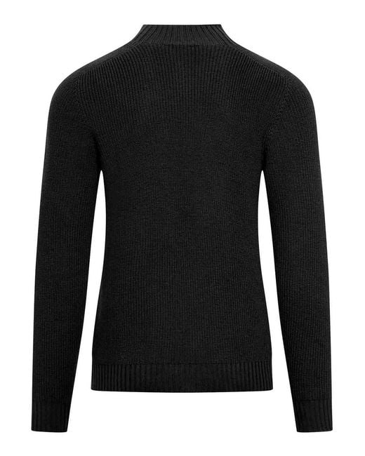 Nome Black Wool High Neck Sweater for men