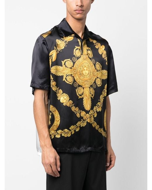 Versace Black Maschera Baroque Polo Shirt for men