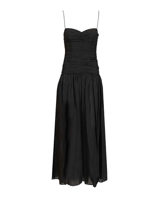 Matteau Black Gathered Drop Waist Dress