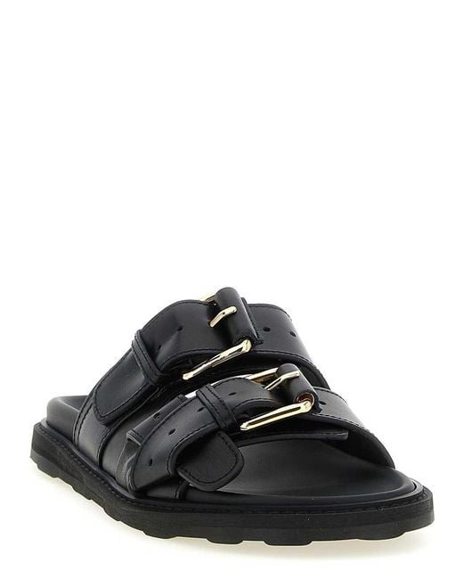 Moschino Black Double Strap Sandals
