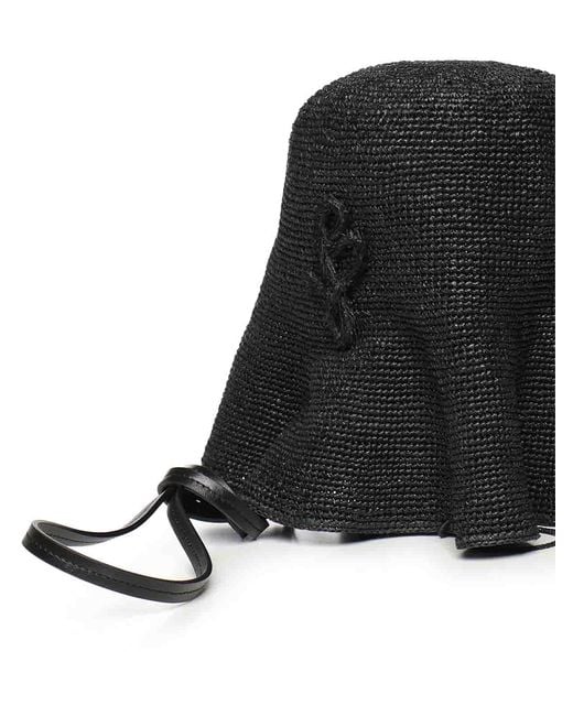 Ruslan Baginskiy Black Reversible Raffia Hatbag Shoulder Bag