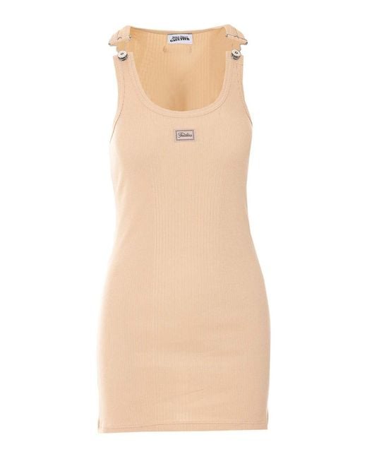 Jean Paul Gaultier Natural Nude Cotton Ribbed Dress