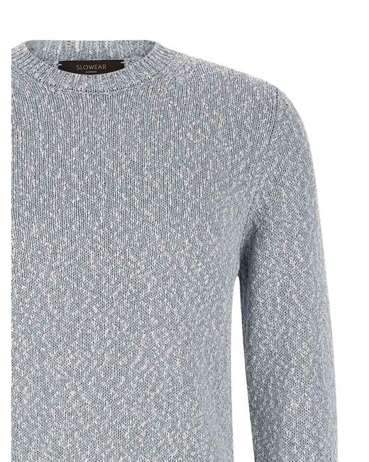 Zanone Gray Two-Tone Yarn Sweater for men