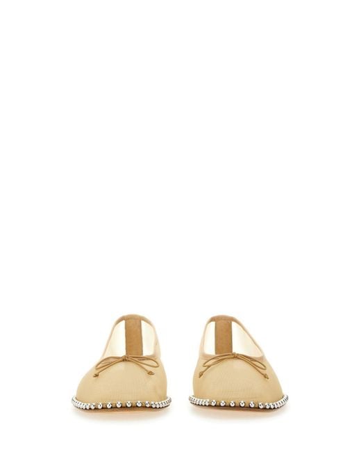 Alexander Wang Mesh Ballerina Flats Studded in Natural Lyst UK