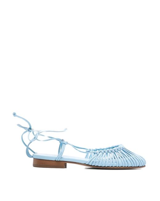Hereu Blue Mantera Leather Ballets