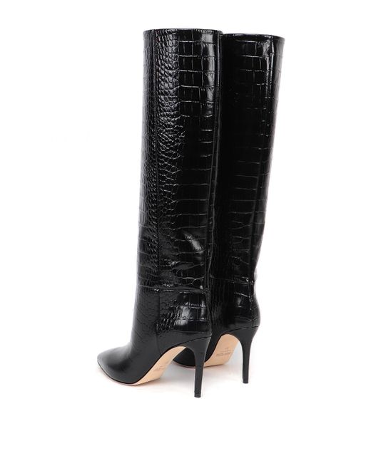Paris Texas Black Embossed Croco Boots