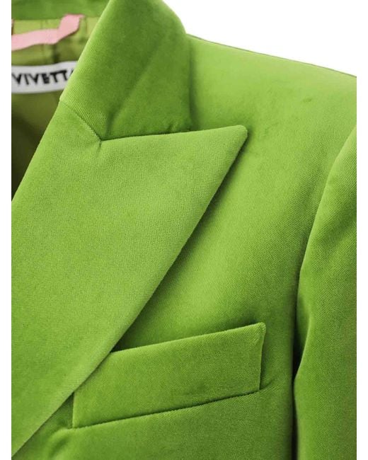 Vivetta Green Stretch Velvet Blazer