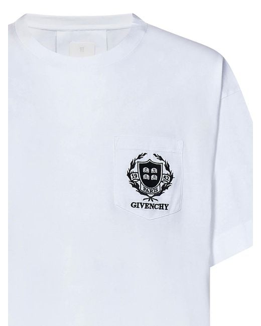 Givenchy White Crest Logo T-Shirt for men