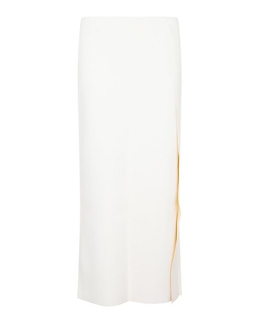 Jil Sander White Viscose Skirt