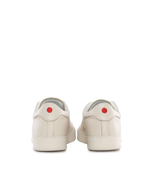 Kiton White Leather Sneaker for men