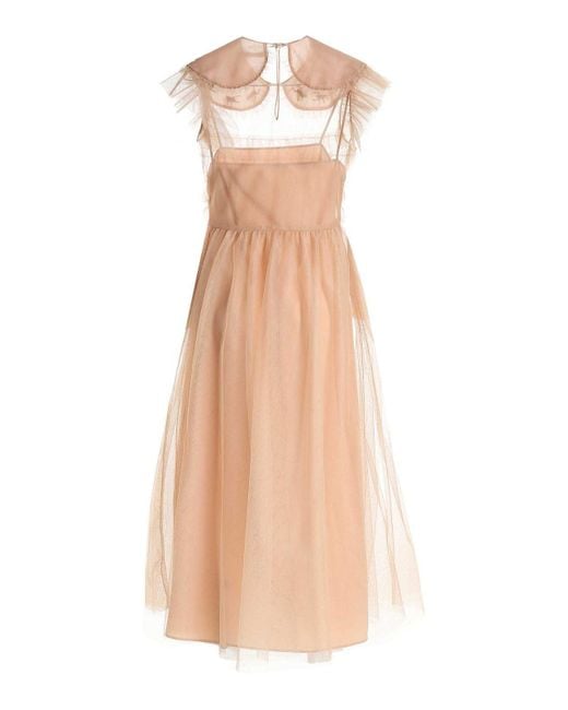 Vivetta White Jewel Embroidery Tulle Dress