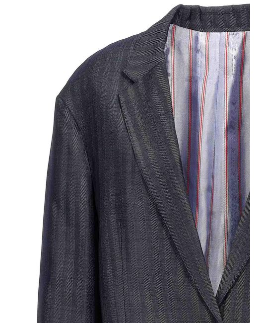 Etro Blue Single-Breasted Blazer