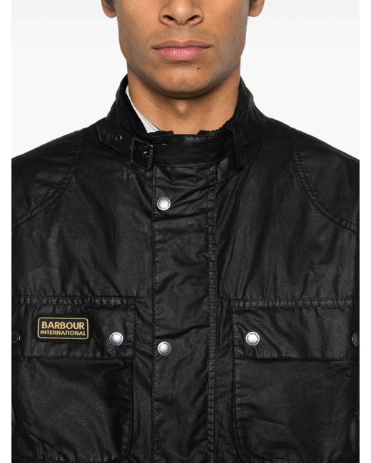 Barbour Black Giacca Merton Wax for men