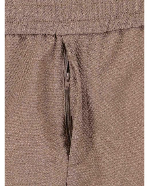 Golden Goose Deluxe Brand Brown Virgin Wool Sports Trousers for men
