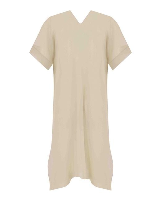 D. EXTERIOR Natural Silk Georgette Duster Coat