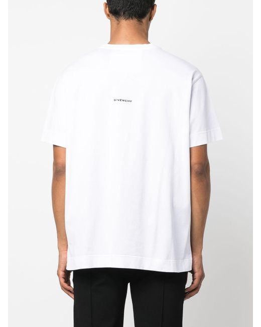 Givenchy White 4g Embroidered Short-sleeve T-shirt for men