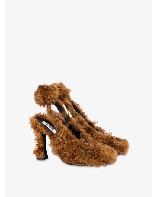 Moschino Brown Orsetto Sling Back
