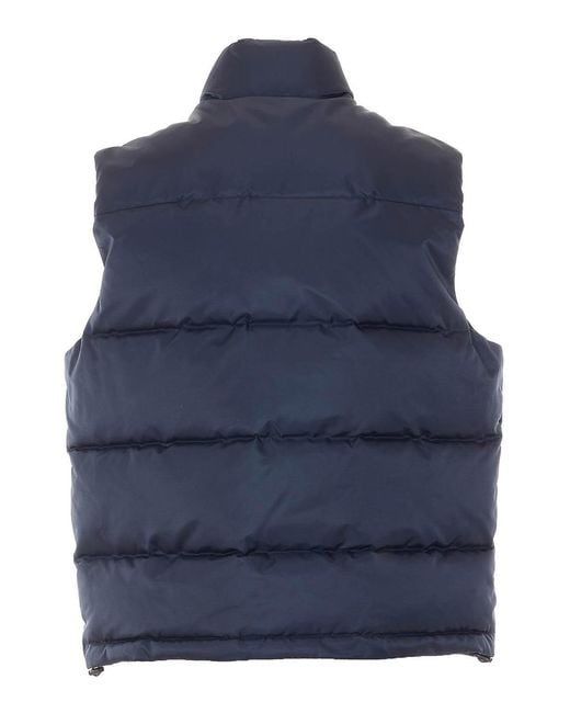 Drole de Monsieur Blue Slogan Padded Vest for men