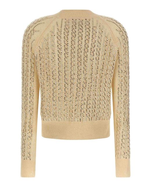 Ermanno Scervino White Baguette Studded Sweater