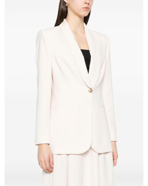 スーツ ELISABETTA FRANCHI Crepe jacket with contrasting topstitchin Jacket in crêpe fabric with contrasting piping | Elisabetta