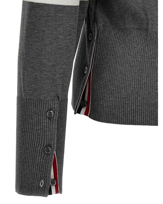 Thom Browne Gray Placed Baby Cable Sweater for men
