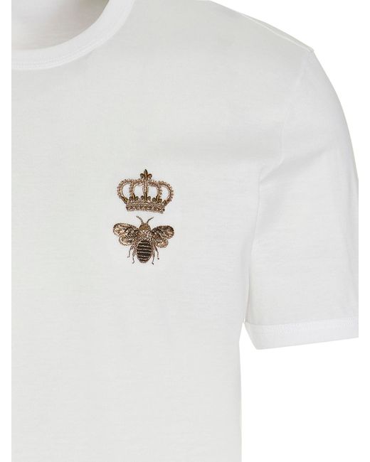 Dolce & Gabbana White T-shirt Black Sicily for men