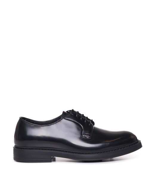 Doucal's Black Low Leather Lace-ups for men