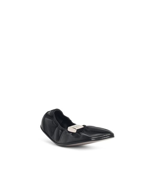 MM6 by Maison Margiela White Leather Ballet Flats