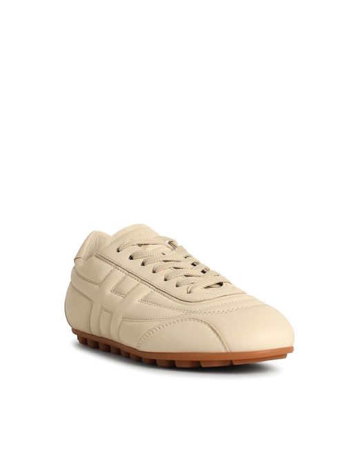 Hogan Natural H693 Yogurt-Colored Smooth Leather Sneakers