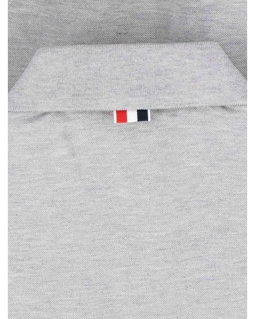Thom Browne Gray Logo Polo for men
