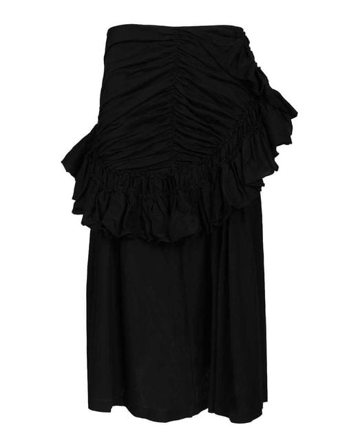 Dries Van Noten Black Humairah Ruffle Skirt