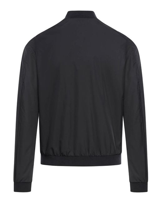 Moorer Blue Zip-Up Bomber Jacket for men