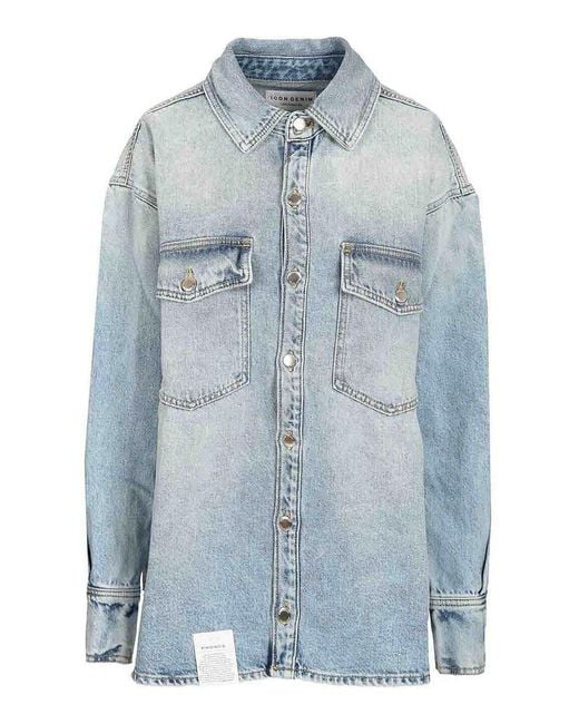 ICON DENIM Blue Oversize Denim Shirt