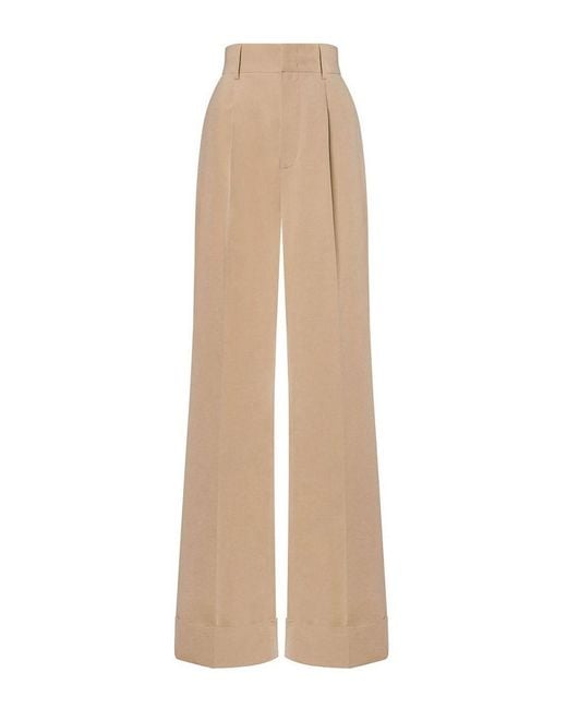 Philosophy Di Lorenzo Serafini Natural High-Waisted Tailored Trousers With Wide Legs