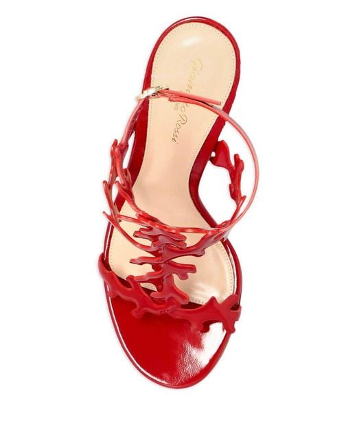 Gianvito Rossi Red Ocean Leather Heel Sandals