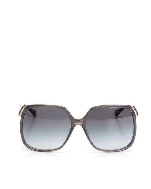 Chloé Gray Oversized Square Sunglasses
