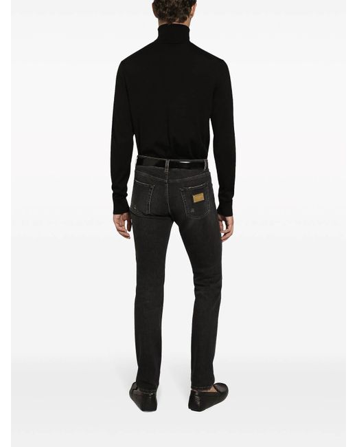 Dolce & Gabbana Black Distressed Jeans for men
