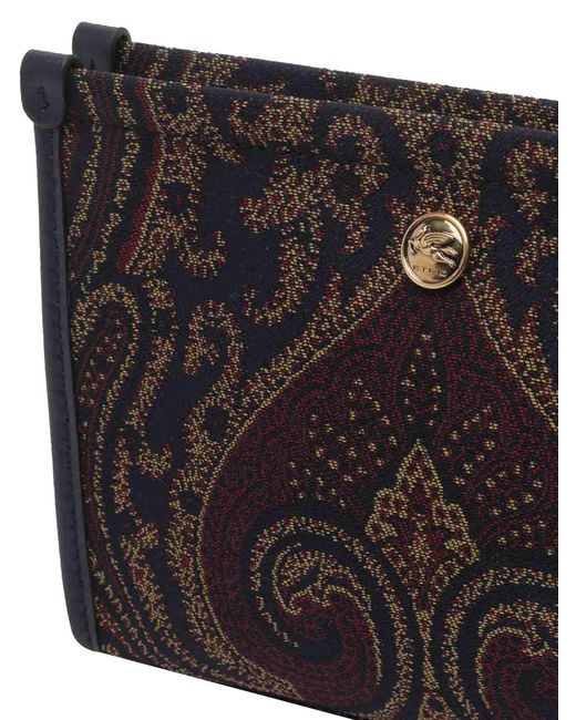 Etro Black Paisley Jacquard Pouch