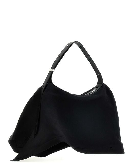 Pleats Please Issey Miyake Black Enveloping Square Shoulder Bag