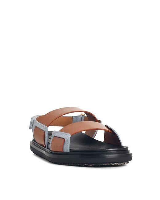 Marni Blue Fussbett Light Leather Sandals
