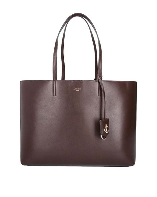 Jimmy Choo Brown Nine2Five East-West Tote Bag