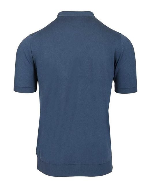 Fedeli Blue Crew Neck T-Shirt for men