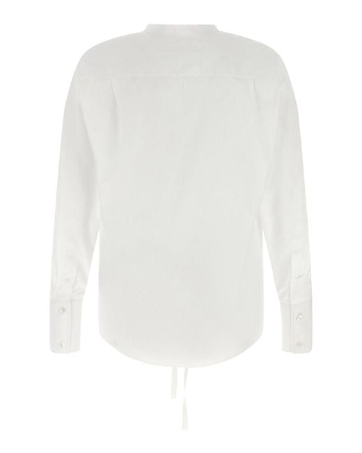 Maison Margiela White Raw Cut Hem Shirt for men