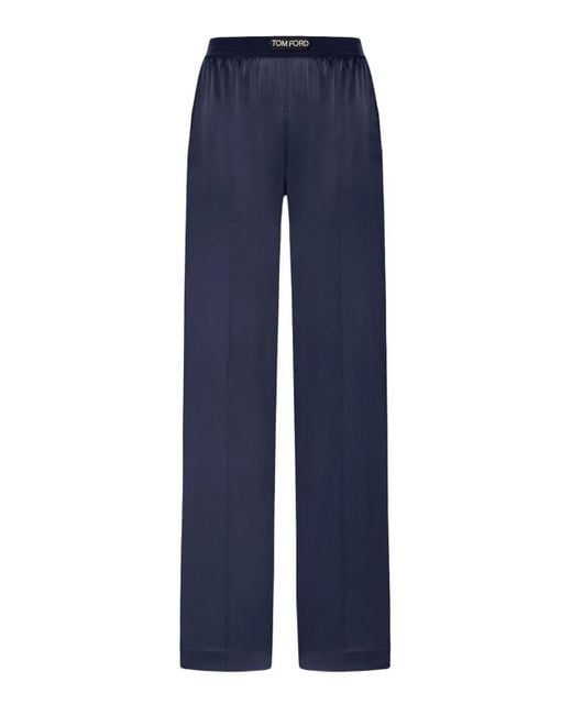 Tom Ford Blue Silk Pajama Pants