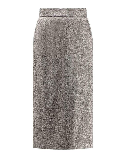 Dolce & Gabbana Gray Midi Pencil Skirt