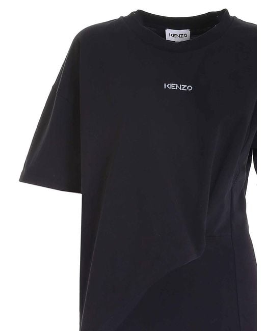 KENZO Black Logo Printed Mini Dress