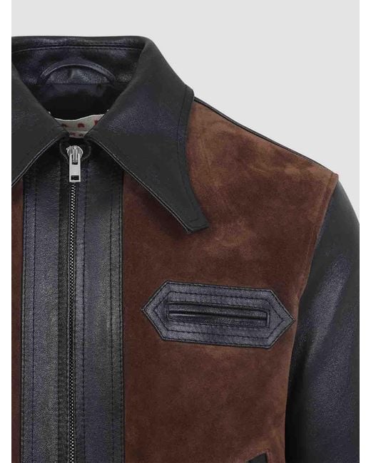 Marni Brown Leather Jacket