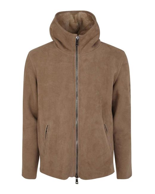 Giorgio Brato Brown Sheepskin Bomber Jacket for men