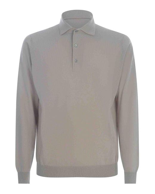 FILIPPO DE LAURENTIIS Gray Polo for men